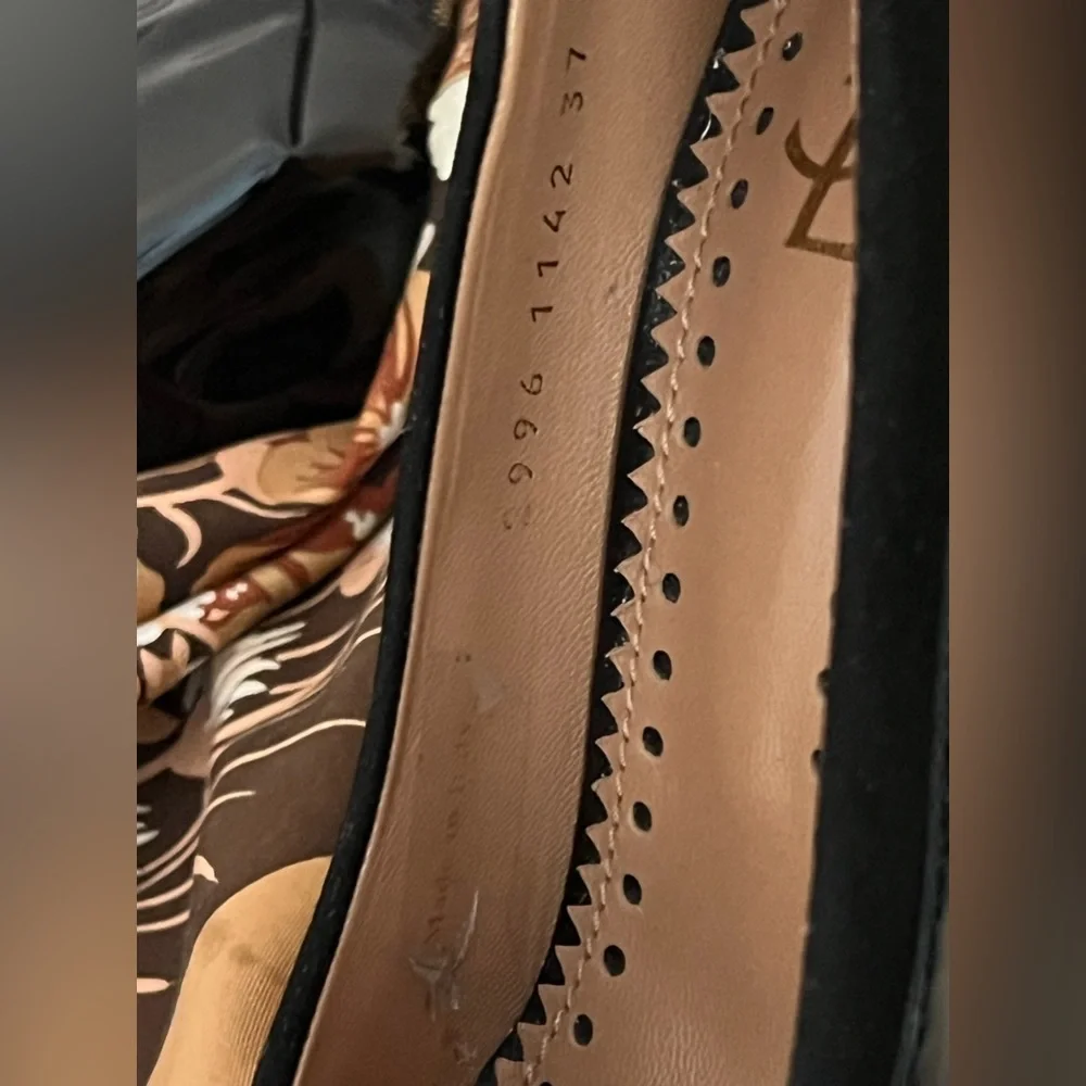 Women’s YVES SAINT LAURENT WEDGE  BLACK PATENT Mules - Picture 5 of 15